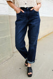 Judy Blue High-Rise Boyfriend Dark Blue Wash Jeans