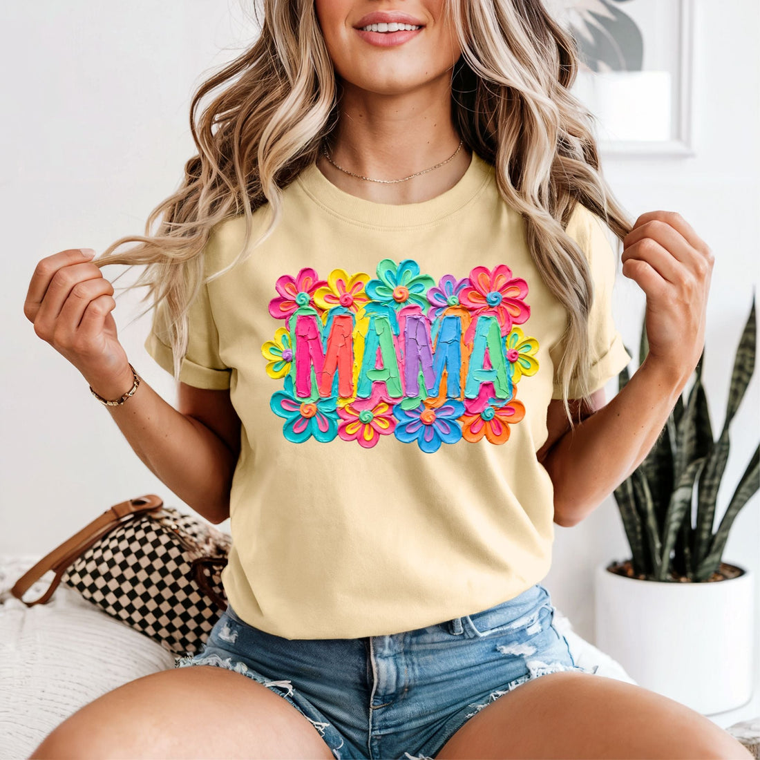 Painted Floral Mama Tshirt
