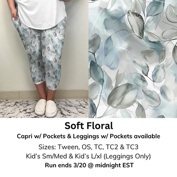 Soft Floral Capri/Leggings w/ Pockets (Kid's Leggings too!) | Run ends 3/20 | ETA 32 Days