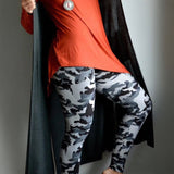 Gray Bat Camo Halloween Print Soft Leggings