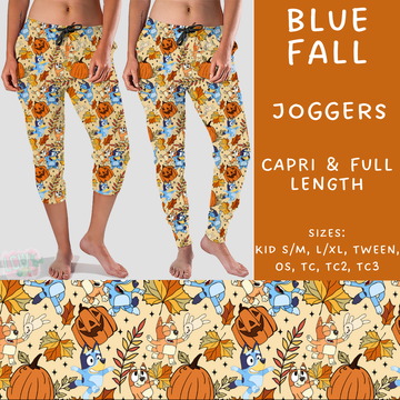 Batch #213 - Character Fall - Closes 10/9 - ETA mid Nov - Blue Fall Full and Capri Length Joggers