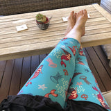 Ocean Blue Mermaid Capri Soft Leggings