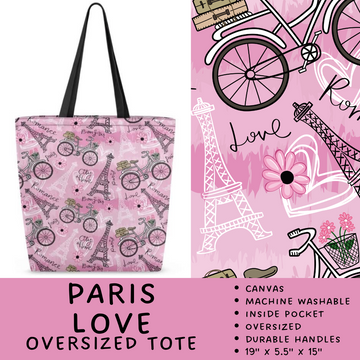 Batch #264 - Travel Collection - Closes 12/31 - ETA - Paris Love Oversized Totes