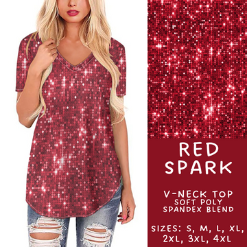 Ready to Ship Red Spark V-Neck Tee