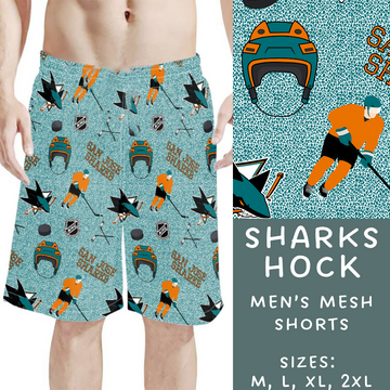 Batch #243 - Hockey - Closes 11/25 - ETA mid Jan - Sharks Hock Men's Shorts