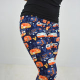 Happy Camper Print Blue Leggings