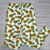 Cream Pineapple Print Soft Leggings