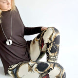 Sketched Rose Skull Soft Leggings