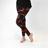 Christmas Red Plaid Deer Print Soft Leggings