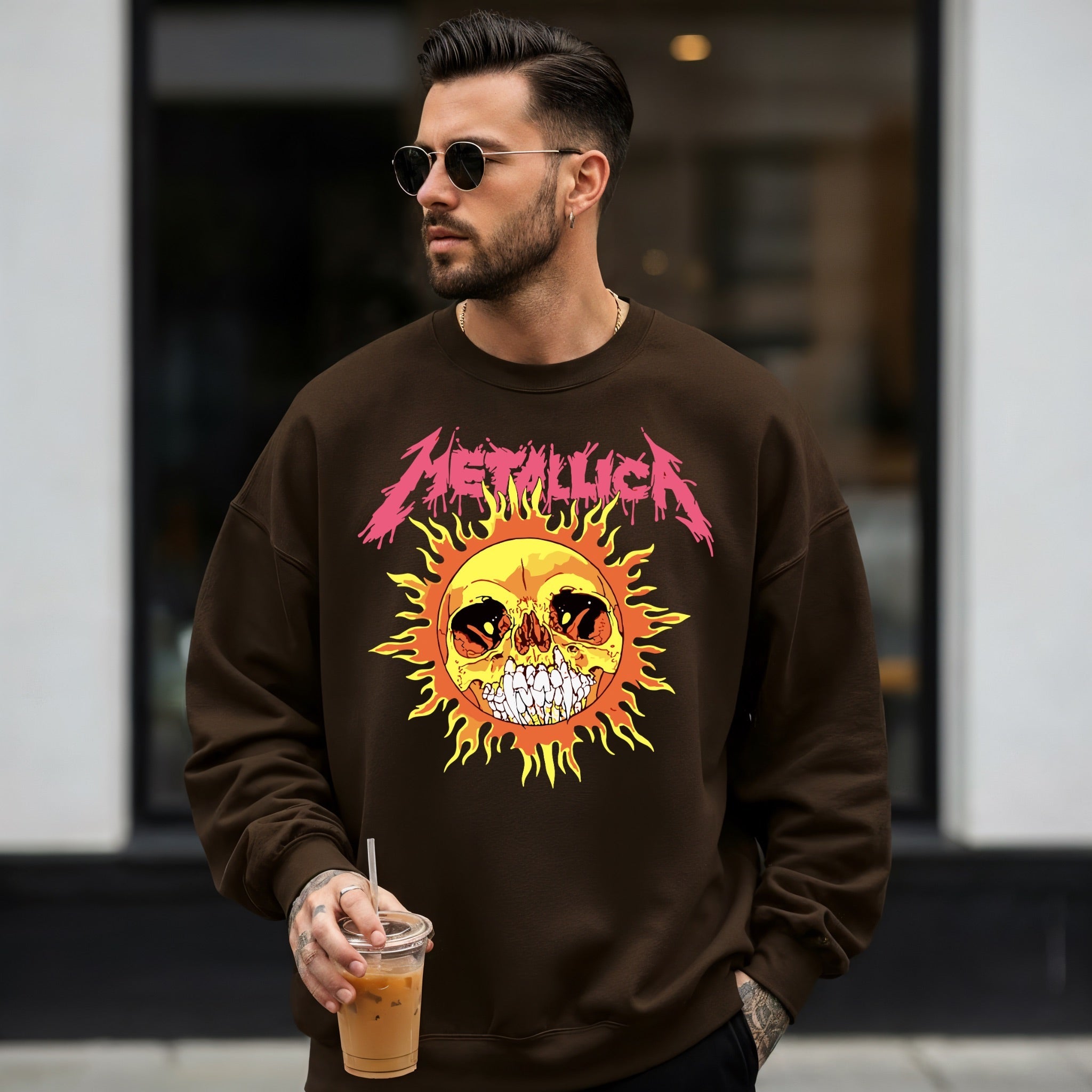 Pink Sun Metallic Sweatshirt