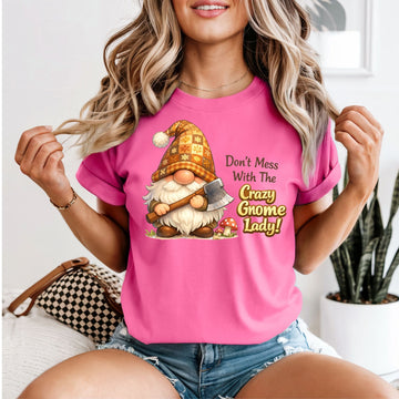 Crazy Gnome Lady Tshirt