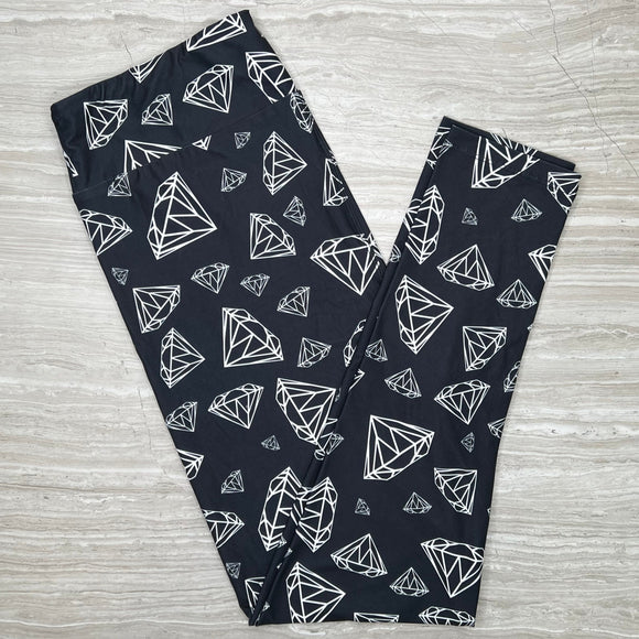 Diamond Black Print Soft Leggings