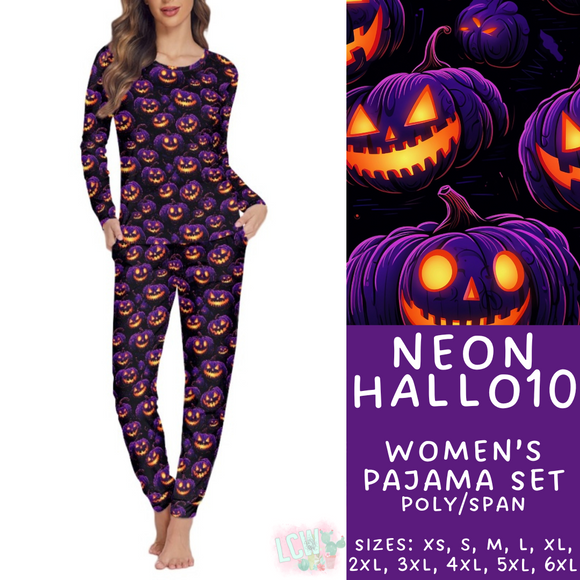 Ready to Ship - Neon Hallo10 Women's Pajama Set - Sizes M-2XL