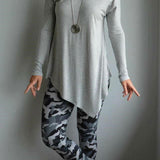 Gray Bat Camo Halloween Print Soft Leggings