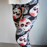 Rose Sugar Skull Soft Leggings