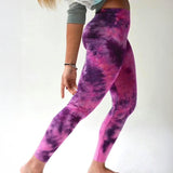 Pink Purple Tie Dye Print Soft Leggings