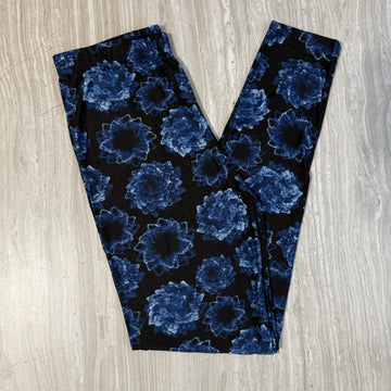 Electric Blue Flower Print Leggings