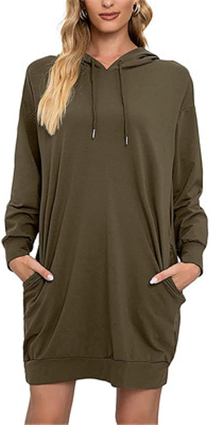 Oversized Hoodie Tunic Dress w/ Side Pockets