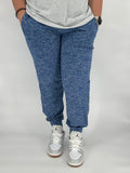 Royal Blue Heathered Fleece Joggers