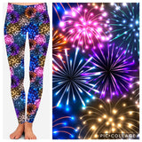 Neon Fireworks Soft Leggings w/ Pockets