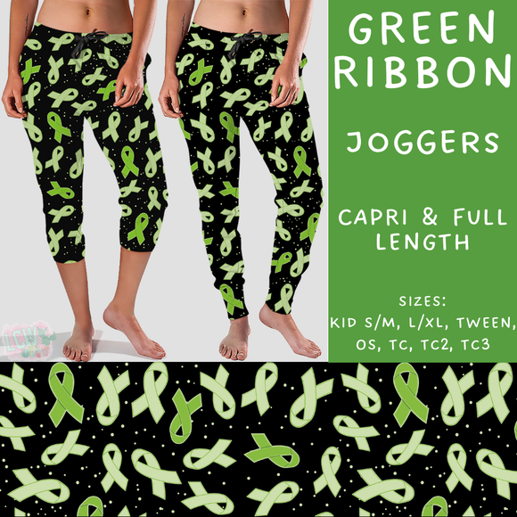 Ready To Ship - Green Ribbon Full Length Joggers