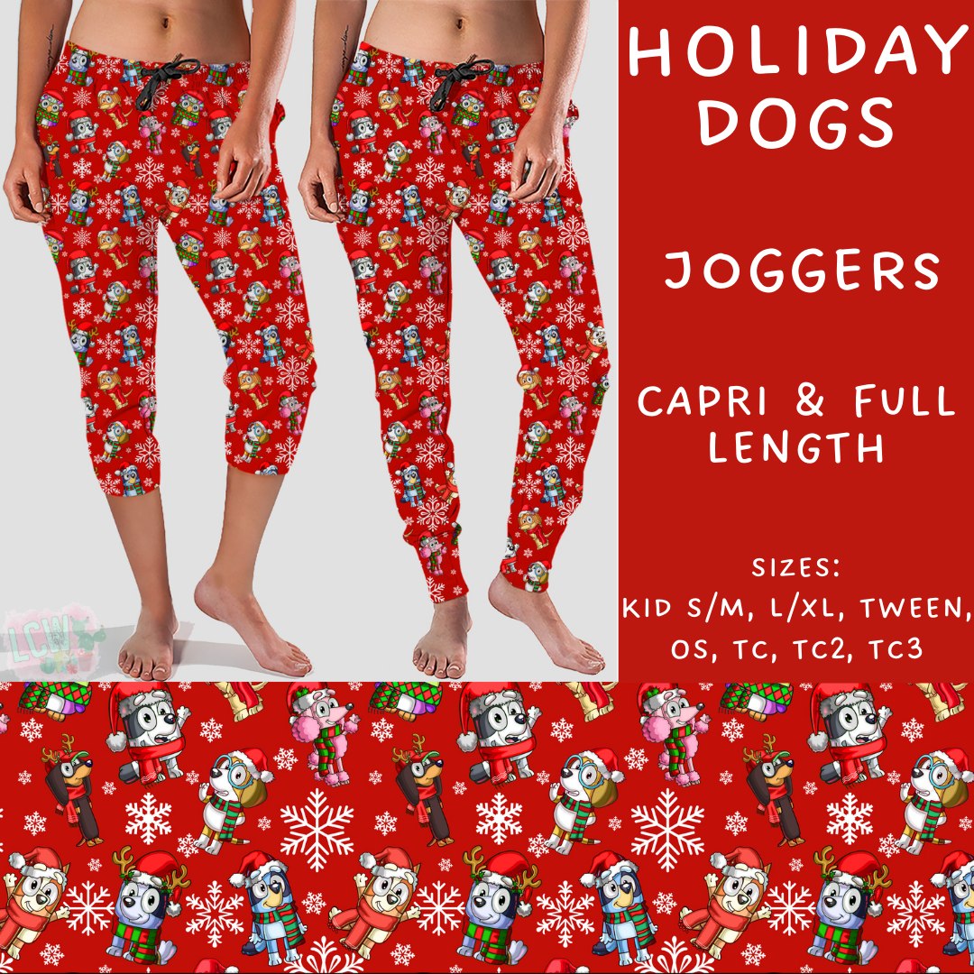 Ready To Ship - Holiday Dogs Full and Capri Length Joggers