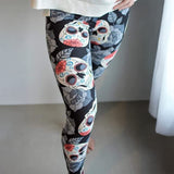 Rose Sugar Skull Soft Leggings