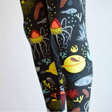 Deep Sea Fish Print Leggings - Adult & Kid Sizes