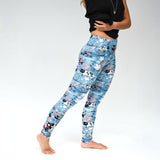 Parisian Blue Kitty Cat Print Soft Leggings