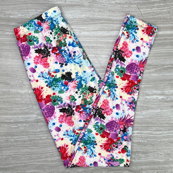 Fruit Explosion Print Soft Leggings
