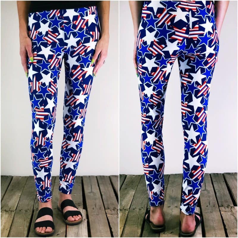 Patriotic American Star Print Leggings - Ultra-Soft, Full-Length - Flexible & Fashion-Forward Apparel for All Occasions