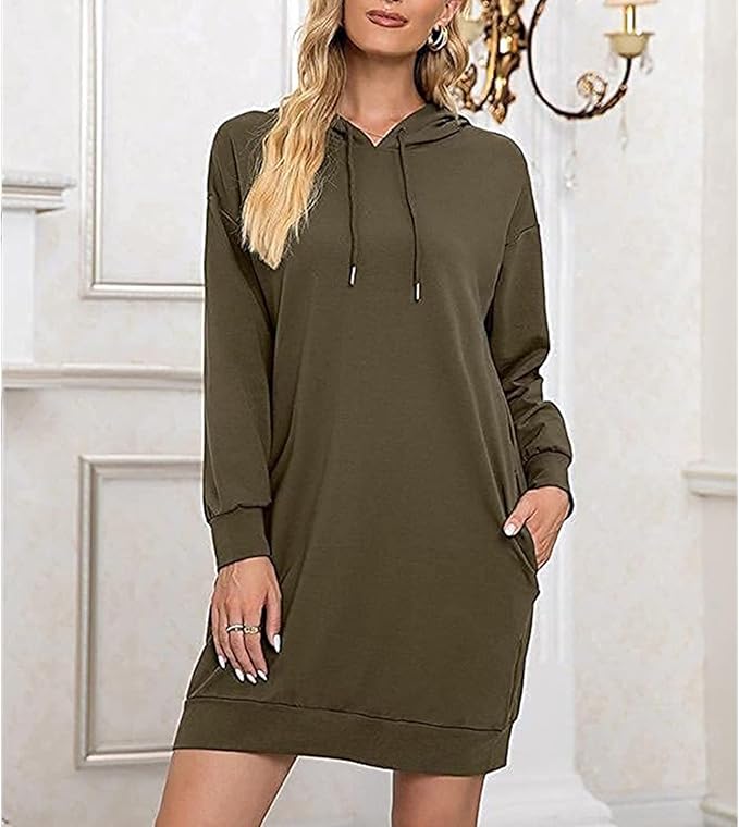 Oversized Hoodie Tunic Dress w/ Side Pockets