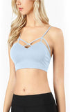 Women's Seamless Criss-Cross Bralette with Removable Pads