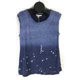 Gilded Intent Bleach Wash Tank Top Women's Large Blue Tie-Dye Sleeveless