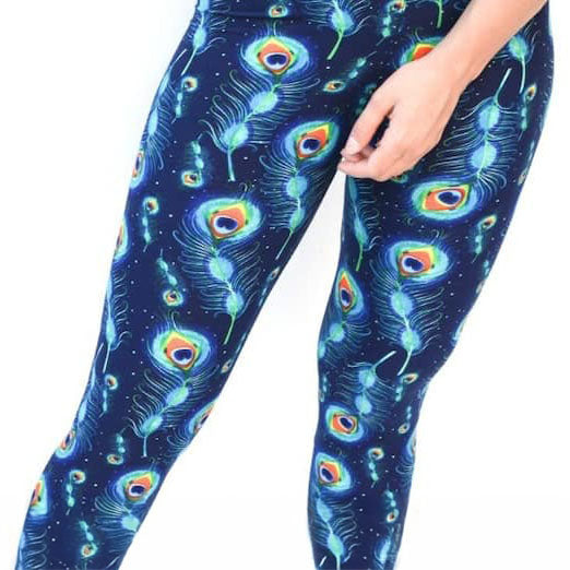 Peacock Feather Print Leggings