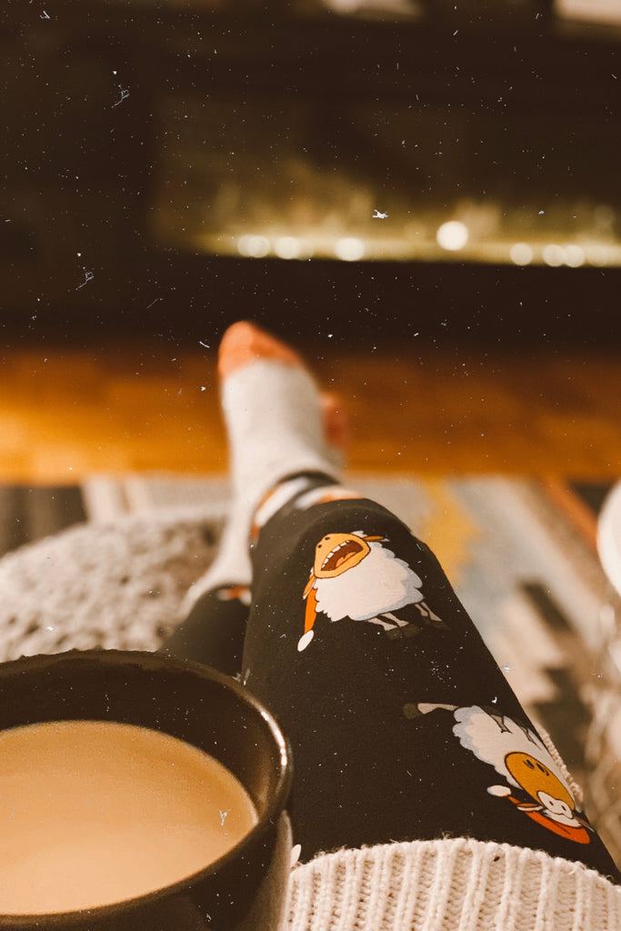 Santa Sheep Print Soft Leggings
