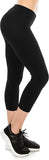 Solid Black Capri Soft Leggings