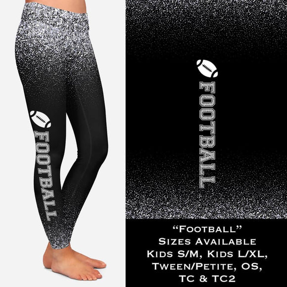 Football Cheer Ombre Black Leggings