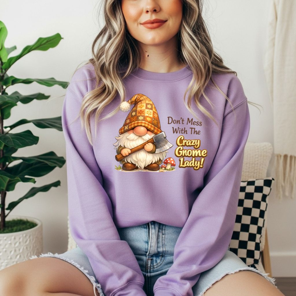Crazy Gnome Lady Sweatshirt