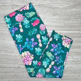Succulent Print Capri Leggings