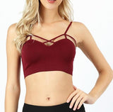 Women's Seamless Criss-Cross Bralette with Removable Pads