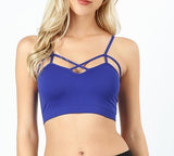 Women's Seamless Criss-Cross Bralette with Removable Pads