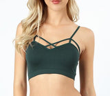 Women's Seamless Criss-Cross Bralette with Removable Pads