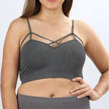 Women's Seamless Criss-Cross Bralette with Removable Pads