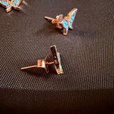 Micro Butterfly Necklace & Earring .925 Gold Plated CZ – 7 Colors – 16"+1.5" .925 Sterling Silver