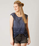 Gilded Intent Bleach Wash Tank Top Women's Large Blue Tie-Dye Sleeveless