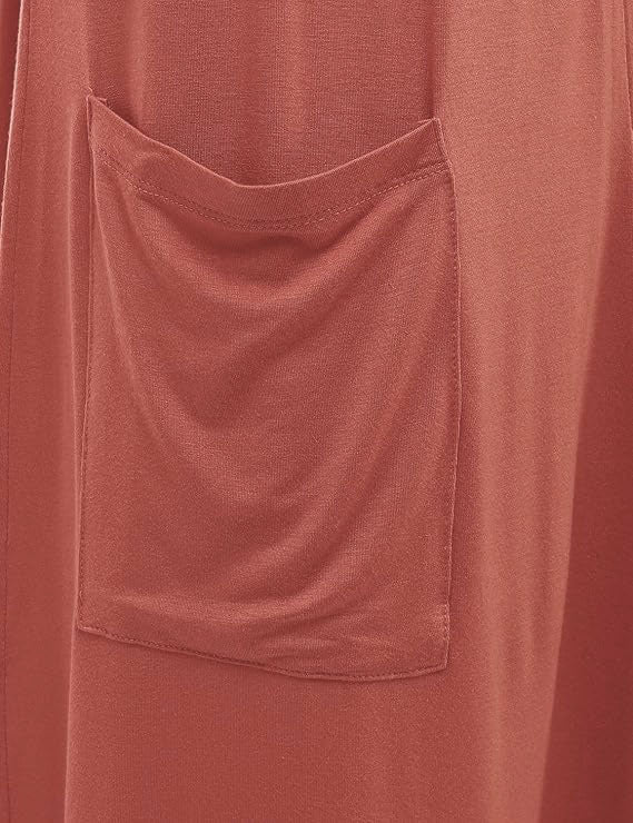 Women's Open Front Knee Length Long Sleeve Cardigan w/ Pockets S-3X