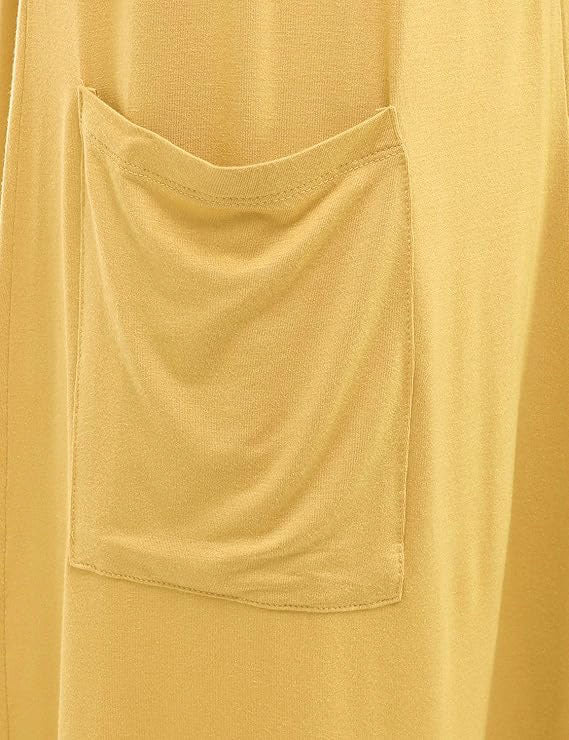 Women's Open Front Knee Length Long Sleeve Cardigan w/ Pockets S-3X