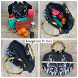 Neoprene Purse w/ Bamboo Handles