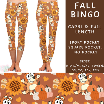 Batch #213 - Character Fall - Closes 10/9 - ETA mid Nov - Fall Bingo Full and Capri Length Leggings